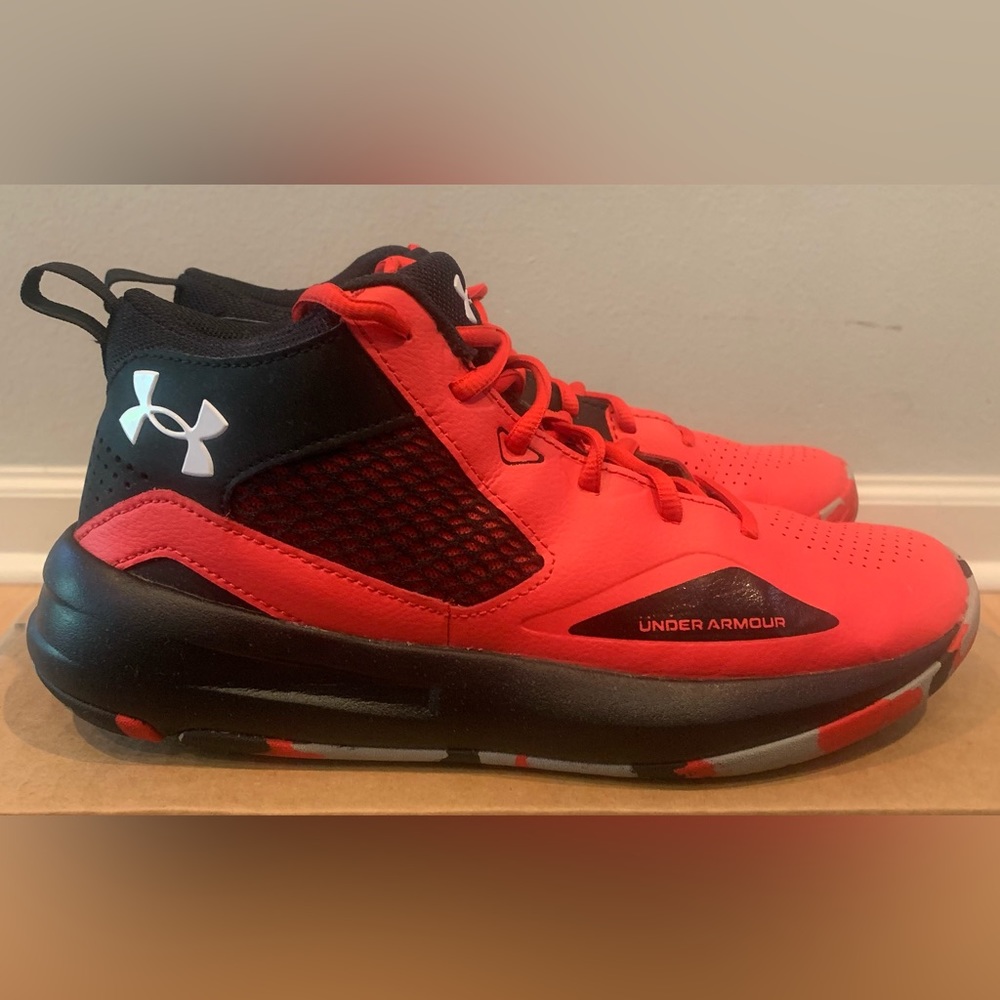 MEN Under Armour Lockdown Sport Sneakers Running Shoes Red Basketball Casual